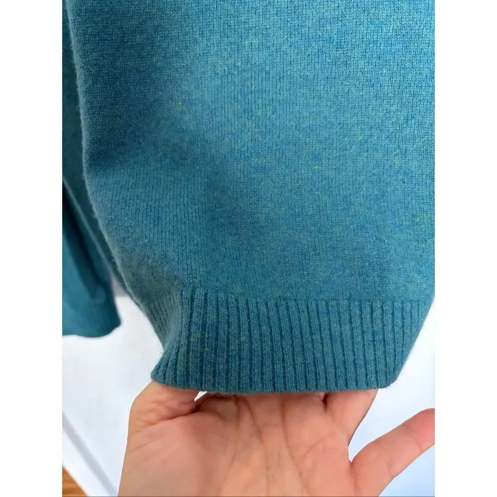 L.L. Bean Women's Classic Cashmere Crewneck Sweater Storm Teal Size L